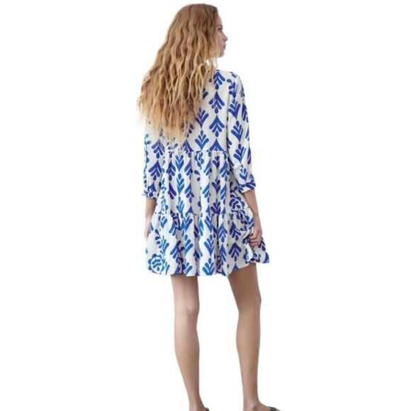 Zara  ECRU PRINTED SHORT DRESS Size S - Picture 9 of 10